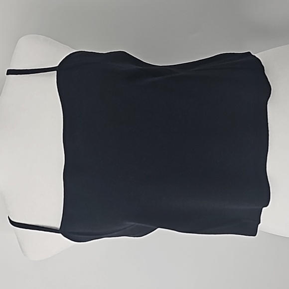 Express Elegant Knit Cropped Top w Corset Seams Front & Back Black Sz:L - Picture 1 of 9